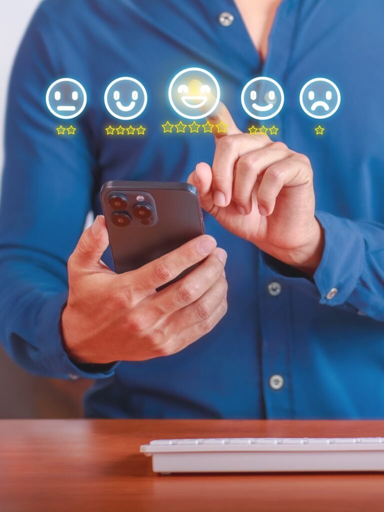 Customer service feedback. Satisfactory customer service rating survey.